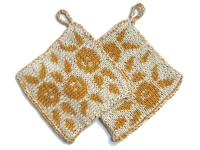 unikatissima Double Knitted Potholders Rosebuds